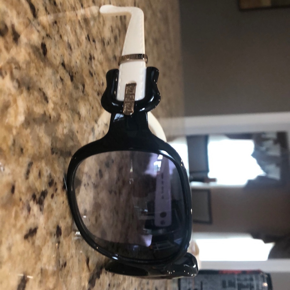 Fendi sunglasses black and cream with buckle sides